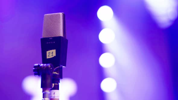 Microphone on the Stage Closeup