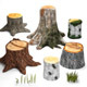 Tree stumps collection - 3DOcean Item for Sale
