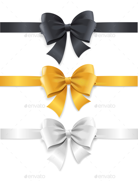 Luxury Bows and Ribbons Set. Vector