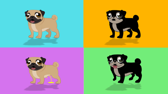 Cartoon Pug Dog
