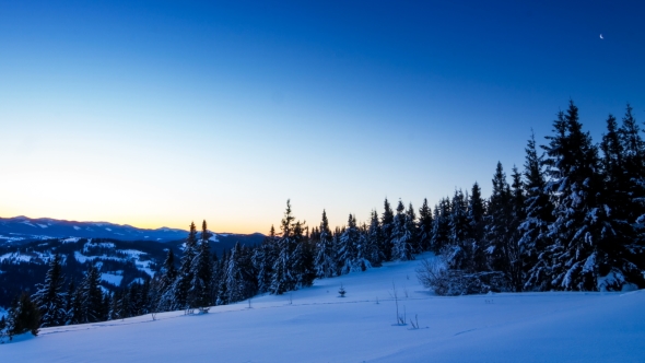 Winter Landscape. Sunrise