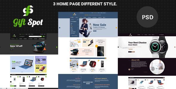 GiftShope Commerce PSD Template