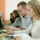 Attractive Young Blonde Woman Is Studying at University As an Engineer. Together with the Young Man - VideoHive Item for Sale