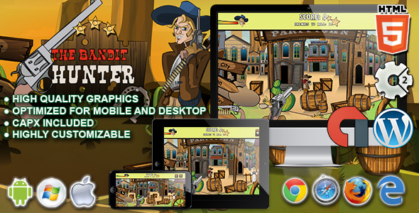 The Bandit Hunter - HTML5 Construct 2 Game