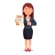 Standing Business Woman Holding Certificate - GraphicRiver Item for Sale