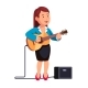 Business Woman Playing Guitar and Singing a Song - GraphicRiver Item for Sale