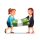 Two Business Woman Carrying Money Bundle - GraphicRiver Item for Sale