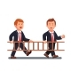 Two Business Man Carrying Wooden Ladder Together - GraphicRiver Item for Sale