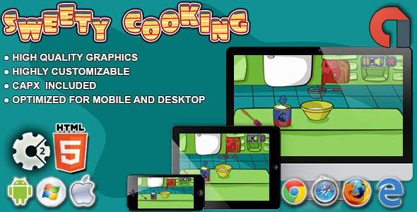 Sweety Cooking: Chocolate Cake-HTML5 Construct 2 Game