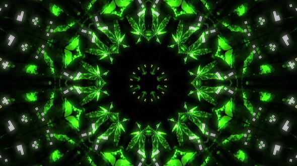 Kaleidoscope Marijuana Glitch VJ Loop