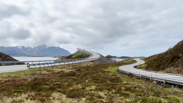 Road in Norway Atlantic Ocean