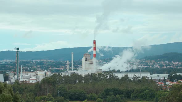 Factory Smoke Pollution Timelapse 05 4K