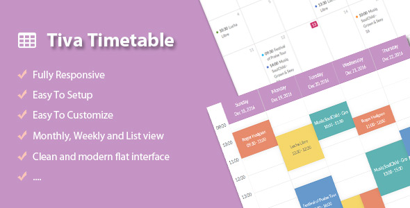 Tiva | Powerful And Easy-To-Use Timetable Plugin For Joomla