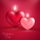 Two Heart Shape Candles on Red Background - GraphicRiver Item for Sale