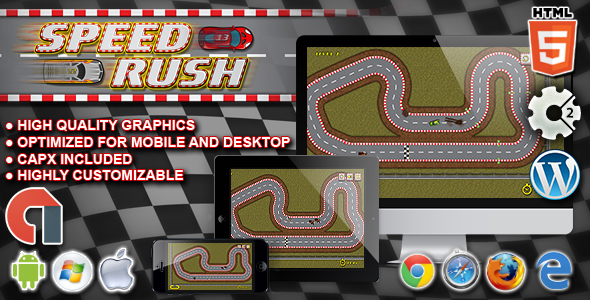 Speed Rush - gra wyścigowa HTML5 Construct