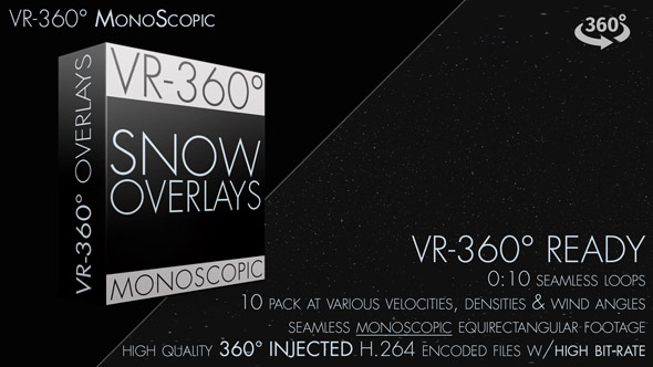 Snow Overlay VR-360° Editors Pack (MonoScopic)