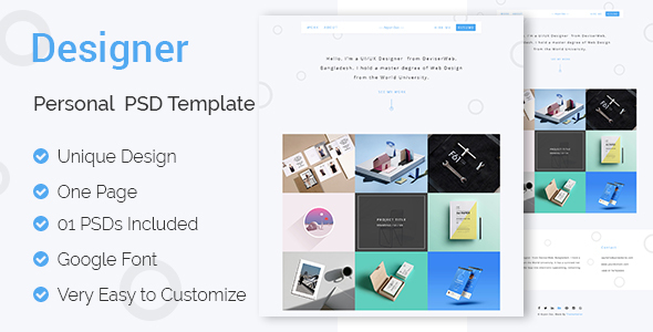 Designer- UI & UX Designers Landing Page PSD Template