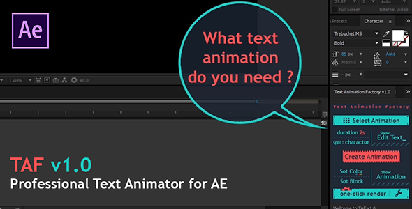 TAF v1.0 - Pro Text Animator for AE