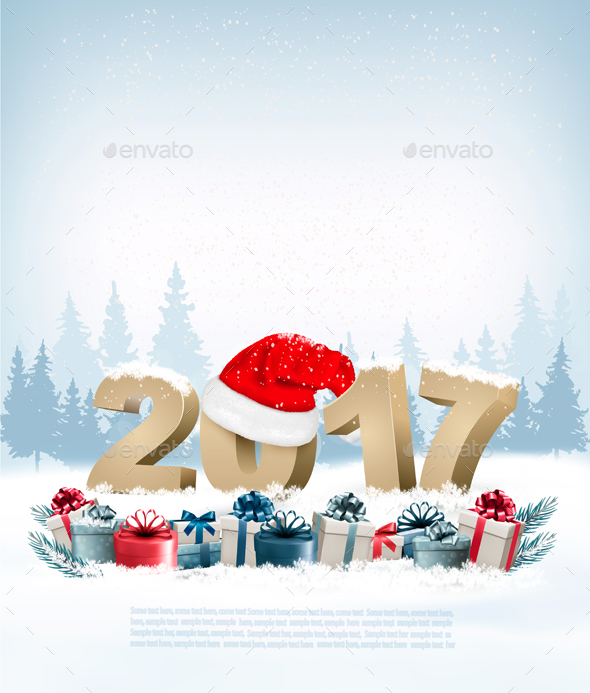 Happy New Year 2017! New Year Design Template Vector