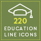 220 Education Line Icons - GraphicRiver Item for Sale