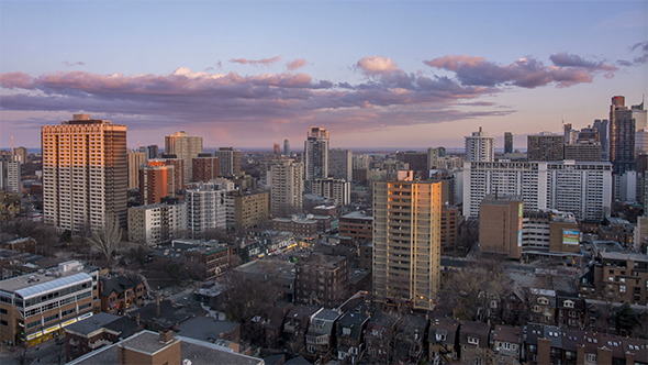 The East of Toronto from Day to Night.