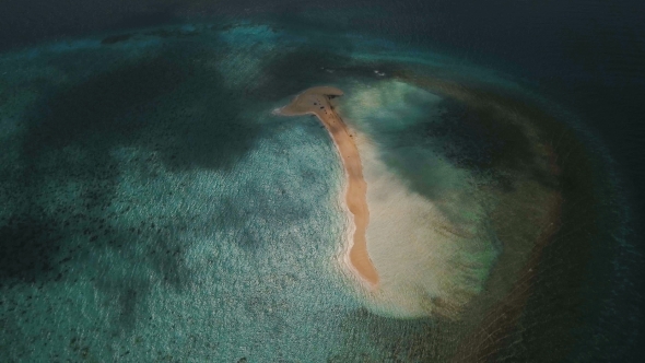 Aerial View Beautiful Beach on Tropical Island. Camiguin Island Philippines.