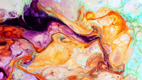 Abstract Colorful Chaos Paint Ink Blasting And Swirling 3