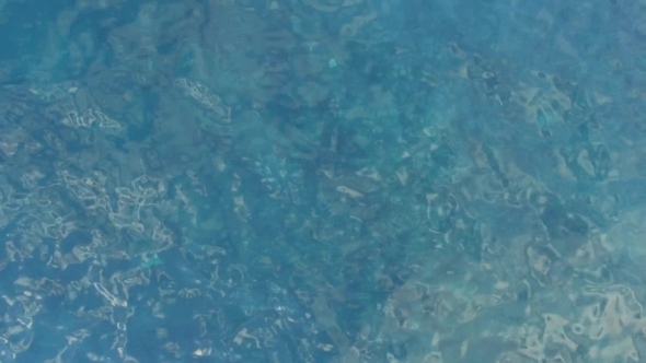 Aerial View of Clear Blue Water in Lagoon