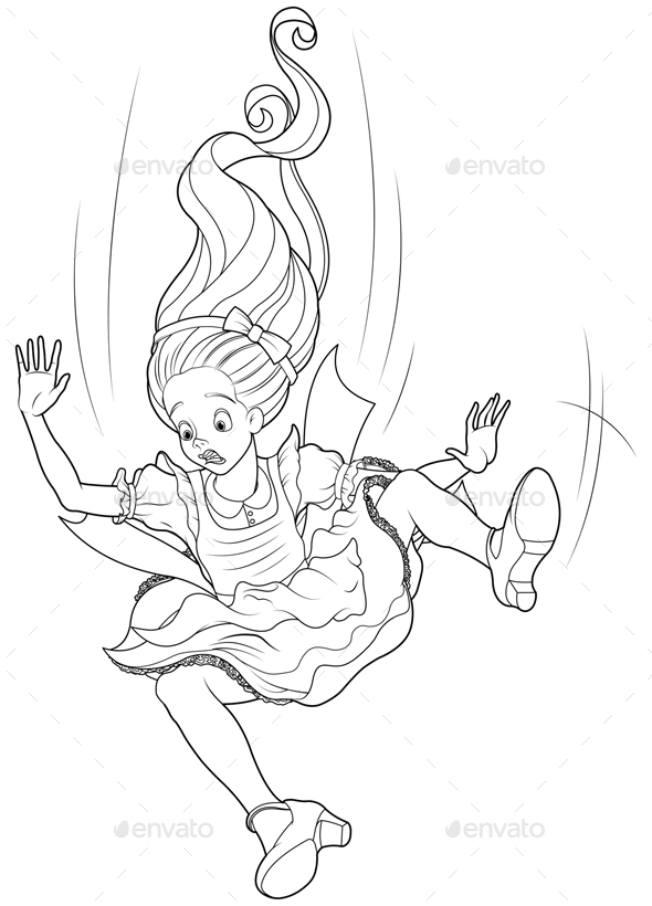 Falling Alice Coloring Page