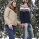 Couple Winter Snow Forest Walking Happy Smiling Man And Woman Holding Hands In Snowy Park - VideoHive Item for Sale