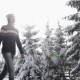 Couple Winter Snow Forest Road Walking Happy Smiling Man And Woman Holding Hands In Snowy Park - VideoHive Item for Sale