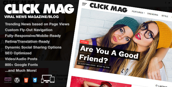 Click Mag – Viral WordPress News Magazine/Blog Theme