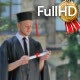 Graduand in Mantle Thinking Holding His Diploma - VideoHive Item for Sale