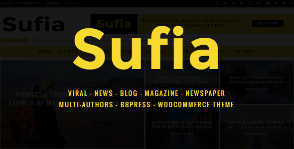 Sufia | News Blog Magazine Newspaper Multipurpose WordPress Theme