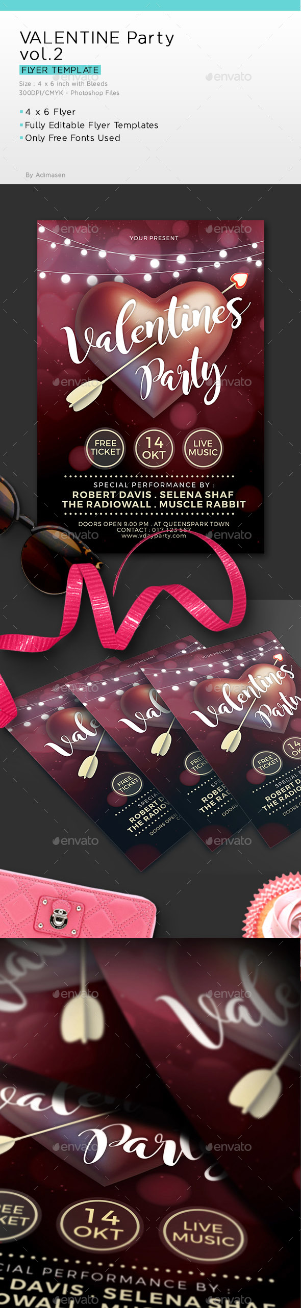 Valentine Party Flyer Template