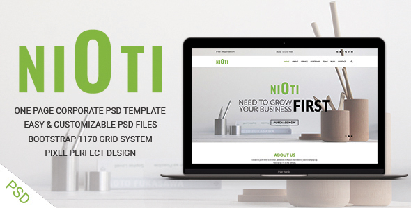 NIOTI - one page Multipurpose psd template