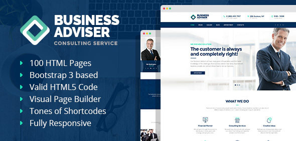 Business Adviser - Multipurpose HTML Template with Visual Page Builder