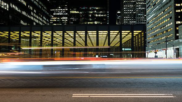 Urban Architecture Night Traffic Toronto