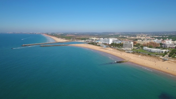 Aerial. Breakwaters Entrance To the Port of the Tourist Port of Vilamoura.