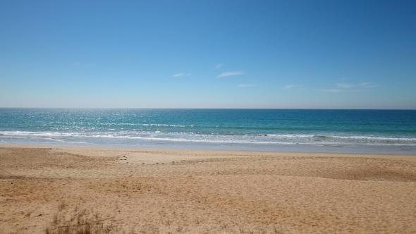 Aerial. Algarve Beaches Are Filmed From the Summer Sky