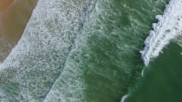 Aerial. Magical Sea Wave Motion. Filmed From the Sky.
