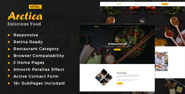 Artica :  Restaurant, Food & Cafe HTML Template