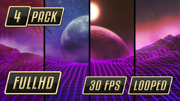 Retro Synth Background VJ Loop