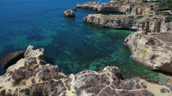 Aerial. Coast Beaches of Albufeira