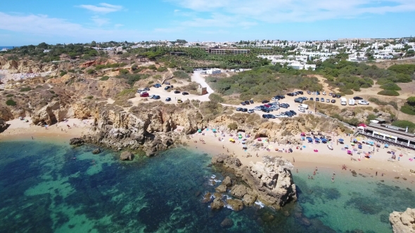 Aerial. Video Footage of the Drone Beach Arrifes.