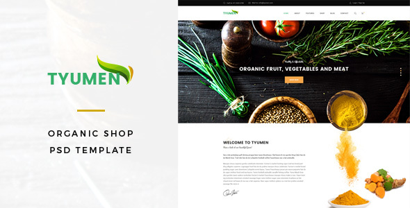 Tyumen - Organic Shop PSD Template