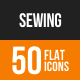 Sewing Flat Round Icons