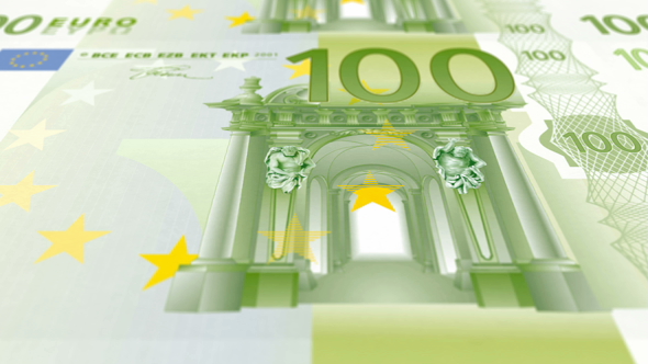 Banknotes of One Hundred Euros Detail