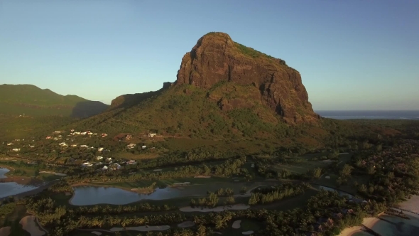 Aerial View of Le Morne Brabant, Mauritius