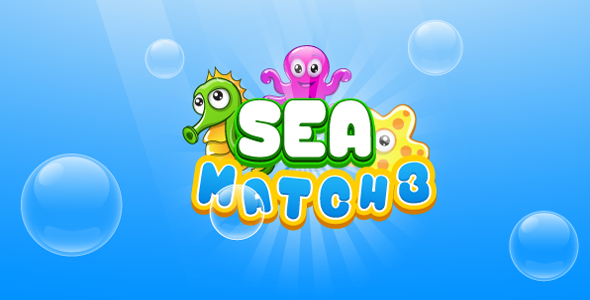 Sea match3 - gra HTML5. Construct 2 (.capx)